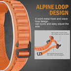 HYDEME Tactical Dog Collar, Alpine Loop Adjustable Military Training Nylon Dog Collars with Handle and Reflective for Small Medium Large Dogs, with Airtags Protective Case & Patches.(L,Orange)