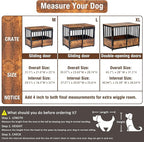 KOOPRO 43.7" Inch Dog Crate Furniture with Cushion for Large Dogs, Wooden Heavy Duty Dog Kennel with Double Doors Indoor, Decorative Pet House Dog Cage Side End Table, Rustic Brown