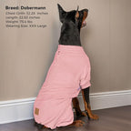 cyeollo Dog Pajamas Fleece Dog Pjs for Medium Dogs Onesie Stretchy Warm Winter Cold Weather Coat Doggie Clothes Jumpsuit Pet Outfits, Pink XXL