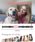 Jugbow Dog Shock Collar - 4200FT Dog Training Collar with Remote, IPX7 Waterproof Electric Collar with 4 Training Modes, Security Lock, Rechargeable e-Collar for Dogs 10-120lbs(Pink)
