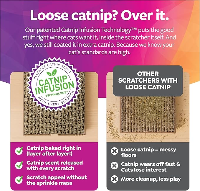 SmartyKat Super Scratcher+ Scroll Wide Corrugate Cat Scratcher with Catnip Infusion Technology, Stimulating for Cats & Kittens, Recycled Material, Brown