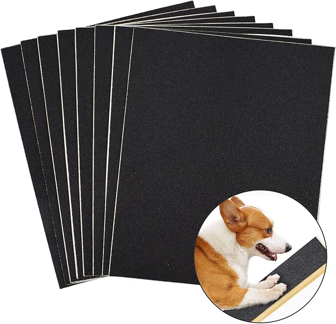 Dog Scratch Door Protector Dog Scratching Dog Scratch Pad Replaceable Sticky Sandpaper Dog Scratch Nail File Scratch Board for Cat Claw Care (11 * 9in)