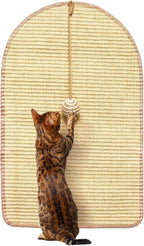 Uranshin Sisal Cat Scratching Pads, Cat Scratcher Mats, Wall Cat Scratch Board, Wear-Resistant Scratching Mat Carpet, Anti cat Scratch Wall Sofa Protector (Sisal Primary Color, 23.6" Lx15.7 W, 1PC)