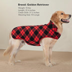 cyeollo Small Dog Coat, Sherpa Dog Winter Coat Reversible Fleece Doggie Jackets Doggy Sweater for Small Dogs Male with Leash Hole, Soft Cold Weather Pet Clothes, Buffalo Plaid M