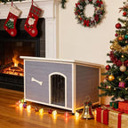 Large Solid Wooden Dog House,Suitable for Both Indoor and Outdoor, Suitable for Large Dogs and Animals of The Following Size, Easy to Clean,Can DIY,45.75" W x 31.25" D x 32.5" H