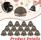 100 PCS Craft Bells Bronze Jingle Bells 1.5" X 1.7" Vintage Brass Color Mini Bell with Spring Hooks for Wedding Doors Dog Collar Jewelry Sewing DIY Favor Dog Potty Training