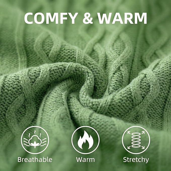 Dog Pullover Sweater, Cable Knitwear, Classic Turtleneck Warm and Soft Clothes for Chihuahua, Bulldog, Dachshund, Pug, Yorkie,Dog Outfits for Small Dogs Medium Dogs, (Green M)…