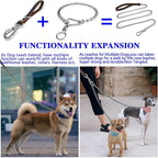 Dog Chain Collars 304 Stainless Steel Metal Chew Proof Dog Necklace Anti Winding Dog Leash Extension Lead for Small Medium Large Dogs Training and Walking. (Large：25in x 3.5mm(Neck max 22in))