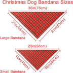 Christmas Dog Bandana, Christmas Red Plaid Man Triangle Bid Scarf for Girl Boy Dog, Cotton Pet Kerchief, Adjustable Winter Puppy Bandana for Small Medium Large Dogs Cats
