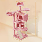 Topeakmart 57 inches Multi-Level Cat Tree Cat Condo with Scratching Posts Kittens Activity Tower Pet Play House Furniture, Pink