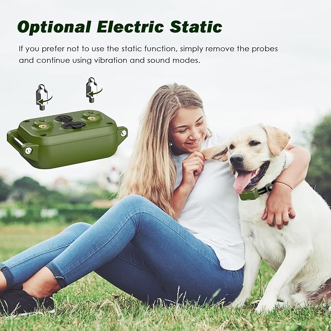 Shock Collar for Dogs, Waterproof Dog Training Collar with Remote Control, 3 Modes: Beep, Vibration, Safe Static, Rechargeable,1600Ft Range, Suitable for Medium Large Dogs