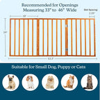 Pet Gate - 3-Panel Indoor Foldable Dog Fence for Stairs or Doorways - 54x24-Inch Retractable Wood Freestanding Dog Gates by PETMAKER (Mahogany)