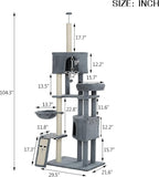 105 -Inch Cat Tree, Cat Tower for Indoor Cats, Multi-Level Cat Condo with 3 Perches, 2 Caves, Basket and Scratching Board Fo