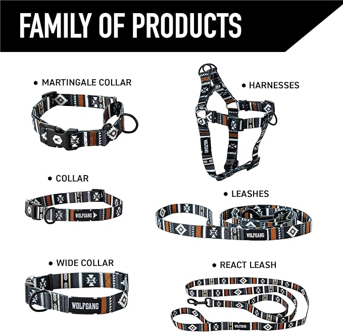 Wolfgang Heavy Duty, Adjustable Dog Collar with Quick Release Nylon Buckle for Walking & Training, NewMoon Print, Medium
