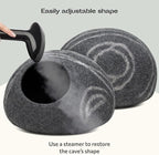 MEOWFIA Cat Cave – Premium Felt Cat Bed for Indoor Cats, Handmade Merino Wool (Dark Grey, Large)