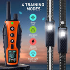 Dog Shock Collar 2 Dogs(15-150lbs) with Flashing Light for Night Walks,4500FT Dog Training Collar Adjustable Pitch Beep(1-8), Vibration(1-16), Safe Shock(1-99), and Keypad Lock