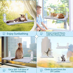 L&W BROS. 2 Pc Heavy Duty Cat Window Perch Holds up to 50 lbs, Foldable Cat Window Hammock with 4 Strong Suction Cups, Easy to Install, 24" Window Seat for Large or Multiple Cats (L 2Pc)