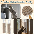 4 Pcs 15 Inch Door Hanging Cat Scratcher Cardboard Cat Scratching Board Reversible Door Hanger Scratcher Kitty Scratching Post Pad Mat for Indoor Doorknob Wall Floor