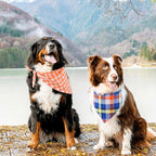 Segarty 30 Pack Large Dog Bibs, 27.56"x19.7" Pet Plaid Scarf Triangle Dog Bandanas Accessories Bulk for Medium Large Pets, Adjustable Reversible Pets Birthday Kerchief