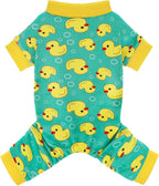 Paiaite Dog Pajamas Onesie: Comfortable Four-Legged Apparel for Small, Medium, & Large Dogs, Polyester Material for Comfort, Wrinkle Resistance, Moisture Wicking, and Stretchiness Yellow Duck 4XL