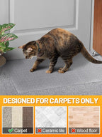8.69Ft(L) Carpet Protector for Pets - Anti-Slip Cat Carpet Protector, Scratch Resistant Pets Scratch Stopper, Easy to Cut Floor Runner Under Doorway to Prevent Tearing