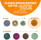 Outward Hound Fun Feeder Slo Bowl – Large 4‑Cup Capacity, Slow Feeding, Medium to Large Dogs, Non‑Slip, Orange, Swirl Pattern