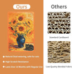 3-in-1 Sisal Cat Scratch Mat Floor & Wall Cat Scratcher Pad Scratching Post Scratch Furniture Couch Carpet Protector 23.6x15.7inch (Sunflower Cat)