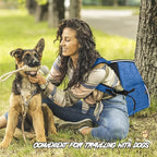 BAGLHER丨Dog Travel Bag Backpack, Airline Approved Pet Supplies Backpack, Dog Travel Bag with 2 Silicone Collapsible Bowls and 2 Food Baskets Blue