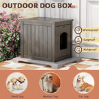 Fancyango Outdoor & Indoor Dog House for Weatherproof and Stylish Furniture, Dog House Outdoor, Multi - Use for Small and Medium Dogs (Grey, 17.7" L × 22.8" W × 21.7" H)