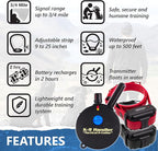 Educator K9-402 Two Dogs K9 Handler Professional E-Collar Training Collar with Remote - Up to 3/4 Mile Range, Waterproof, Rechargeable, 100 Stimulation Levels, Vibration, Tone, 33-Inch Bungee Collar
