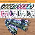 Hotsky Tactical Dog Collar, Adjustable Military Training Nylon Airtag Collar with Handle and Heavy Duty Metal Buckle for Medium Large Dogs, with Airtag Holder and Two Patches（Pink Camo,M）