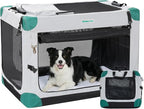 Gardner Pet Soft Collapsible Dog Crate - 36 Inch Portable Travel Dog Crate for Medium/Large Dogs Indoor & Outdoor, 3-Door Pet Crate with Durable Mesh Windows & Storage Bag, Grey