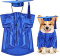 Dog Graduation Cap and Gown, Dogs Cats Graduation Holiday Halloween Costume Accessory(Blue,X-Large)