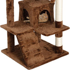 53 inches Heavy Duty Multi-Level Cat Tree Tower with Condo Furniture & Scratching Posts for Kittens Play Rest (Brown)