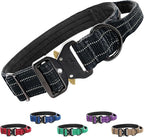 Tuff Pupper Tactical Dog Collar with Handle | Heavy Duty Adjustable Dog Collar | Military Nylon Collar for Large Dogs | Quick-Release Buckle | Soft Padded Comfort | Training Control (Black, Large)