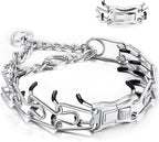 Dog Training Collar Adjustable Stainless Steel Collar with Quick Release Buckle for Neck Girth 14.5"-18.6" Dog