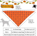 ADOGGYGO Halloween Dog Bandana, Spider Web Ghost Pet Scarf, Premium Durable Fabric, Orange Halloween Bandanas for Medium Large Dogs Pets (Large)