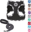 BEAUTYZOO Step in Dog Harness and Leash Set,Reflective Dog Harness No Pull No Choke Puppy Harness for Small Medium Large Dogs Cats,Soft Padded Mesh Vest Harnesses for Girl and Boy Pets,Black Plaid S