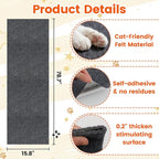 78.7"x15.8" Self-Adhesive cat Scratch pad - Trimmable Furniture Protector for Couch, Walls & Cat Trees | DIY Climbing Scratcher Pad with Twist Pins & Double-Sided Adhesives (Dark Grey)