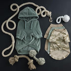 Cooper II Organic Cotton Velour Dog Hoodie Pet Coat for Small, Medium and Large Dogs, Sage, X-Large (55-80 lbs)