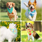Eccliy 30 Pack Spring Dog Bandanas Bulk Summer Fruit Pet Bandanas Soft Triangle Dog Scarfs Polyester Bandana Pet Costume Cute Scarf Bibs with Flowers Patterns for Small Medium Large