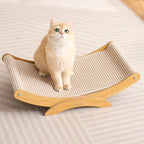 Large Cat Scratcher Bed, Wood Cat Couch & Sisal Scratching Board, Sturdy Cat Hammock & Scratch Pad Lounge for Indoor Cats, Multi-Cat Furniture for Deep Sleep