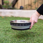 Loving Pets Corsa Dog Bowls- Stainless Steel Dog & Cat Bowls - Spill Proof Dog Food Bowl, Cat Bowl, Puppy Essentials & Pet Supplies Great for Home & Travel (Small 10-20 lbs, Stealth Black)