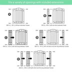 Ingenuity Multi-Use Decorative Extra Tall Walk-Thru Baby Gate, Fits Openings 28.5-48 Inch (Pack of 1), Black Metal, for Doorways and Stairways, 36' Tall Baby and Pet Gate, Black, One Size