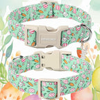 ARING PET Easter Dog Collar-Cute Easter Eggs Dog Collar, Adjustable Rabbit&Carrot Print Pet Collars Puppy Collar with Quick Release Buckle for Girl&Boy Dogs