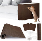 4pack Cat Scratch Couch Furniture and Wall Protector | Adhesive Cat Scratch Pad for Covering Cat Tower, DIY Climbing Cat Scratcher Couch Protector from Cat Claws Scratching (Brown)