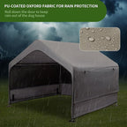Summertrail Dog House Outside, Dog Tent Outdoor, Dog Shade Shelter Doghouse Canopy with Three-Sided Breathable Mesh Windows, Gray Sun Rain Cover for Pet Cat Livestock（Large Size）