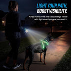 Noxgear LightHound (Medium) + Wrist Light – Illuminated and Reflective Harness for Dogs Including Multicolored LED Fiber Optics (USB Rechargeable, Adjustable, Lightweight, Rainproof)