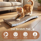 16pcs Small Cat Scratching Cardboard Bulk 13.4x6x0.8 Inch Durable Cat Scratch Pad Reversible Cardboard Safe for Indoor Kitten Shelter Stray Kitten Sleep Biting Play and Grind Claws(Wavy)