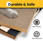 Cardboard Cat House with Scratch Pad & Catnip, Cat Play Scratching House for Indoor Hideaway Furniture, Heavy Duty Sturdy Cardboard Scratcher, Easy to Assemble Birthday Gift, Large